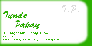 tunde papay business card